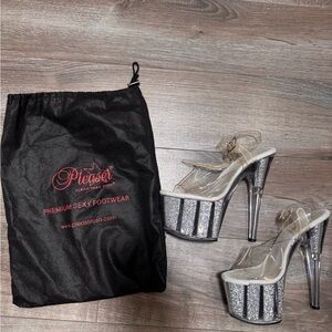 Pleaser Silver Stiletto Heels